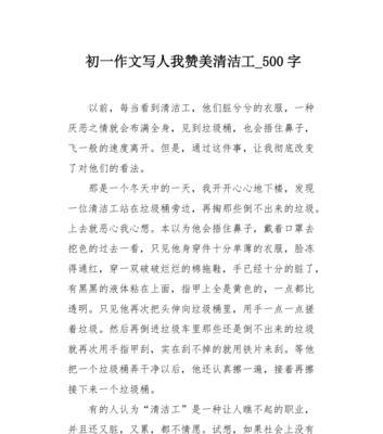 清洁工的故事（他们也有故事）