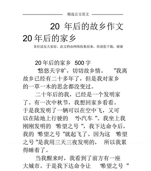 重温家乡（20年后的重逢）