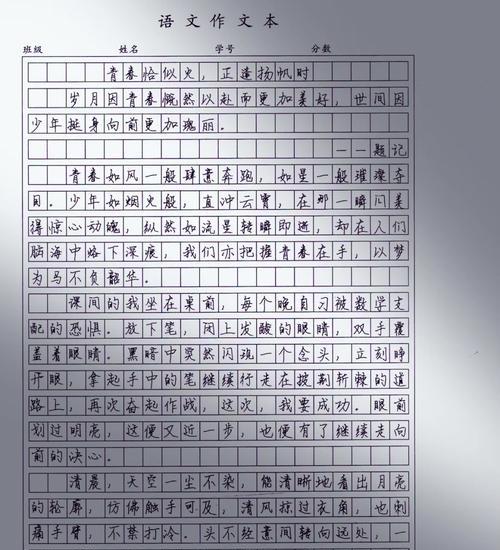 青春的独特气息（用热情和好奇心向前追逐梦想）